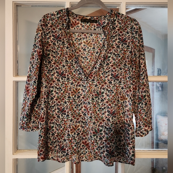 Zara Multicolor Floral Blouse - Picture 1 of 3